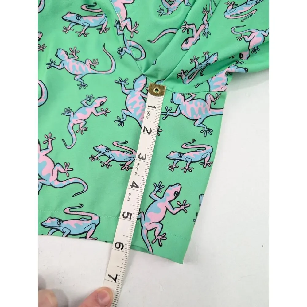 Me Undies Men's Large Green Chameleon Lizard Print Swim Shorts